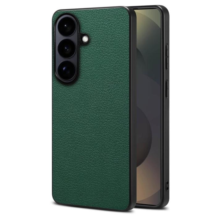OEM - Mobilskal för Samsung Galaxy S26 Konstläder + PC + TPU - Grön