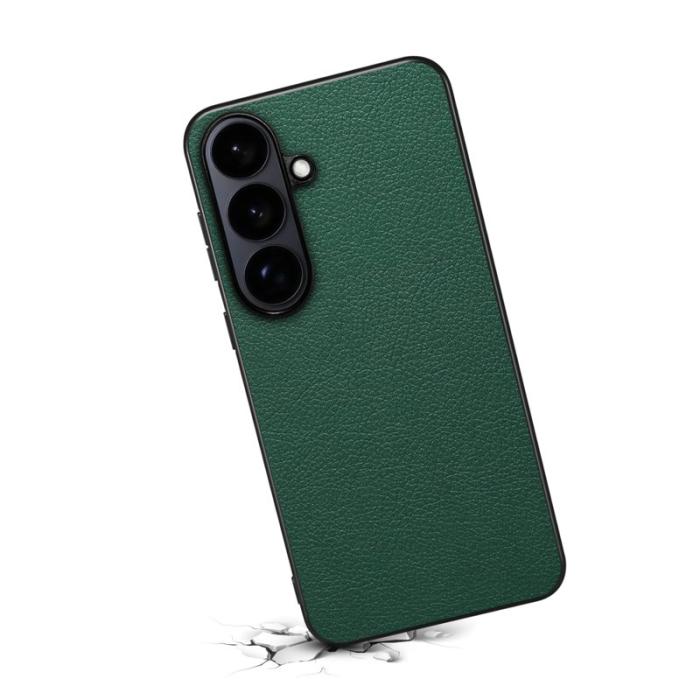 OEM - Mobilskal för Samsung Galaxy S26 Konstläder + PC + TPU - Grön
