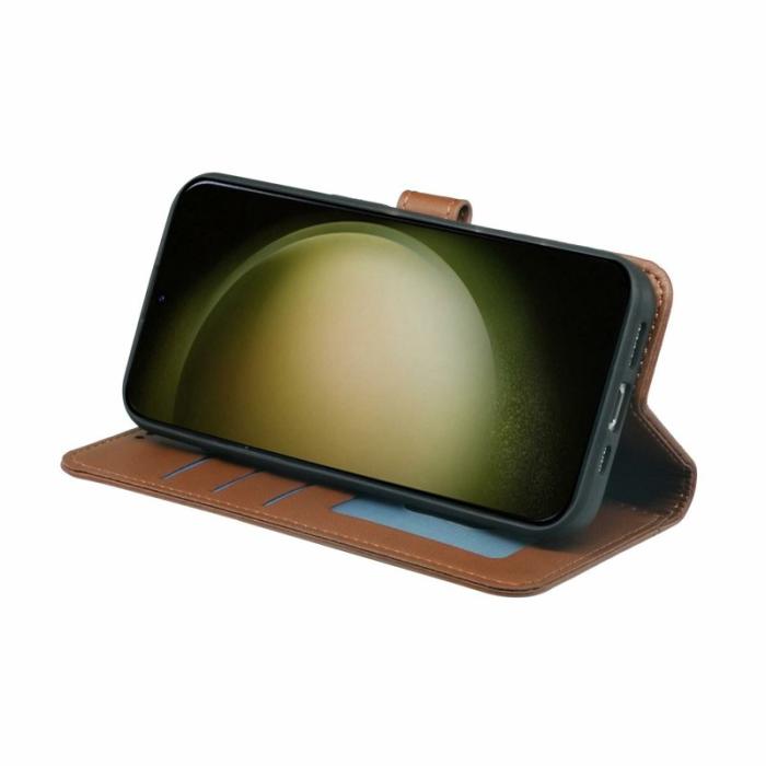 OEM - Plånboksfodral för Samsung Galaxy S26 Magnetiskt Konstläder med rem - Brun