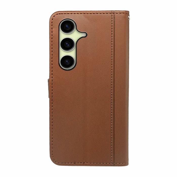 OEM - Plånboksfodral för Samsung Galaxy S26 Magnetiskt Konstläder med rem - Brun