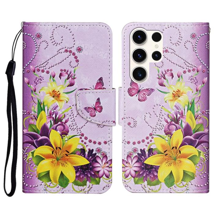 OEM - Mobilfodral för Samsung Galaxy S26 Ultra Konstläder - Gul fjäril