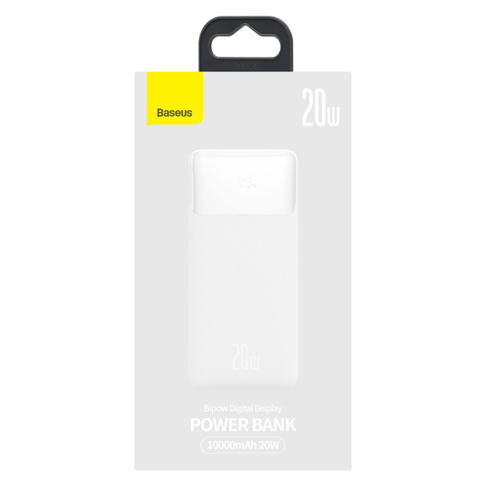BASEUS - Baseus Powerbank 10000 mAh 20W Bipow + Micro-USB Kabel - Vit