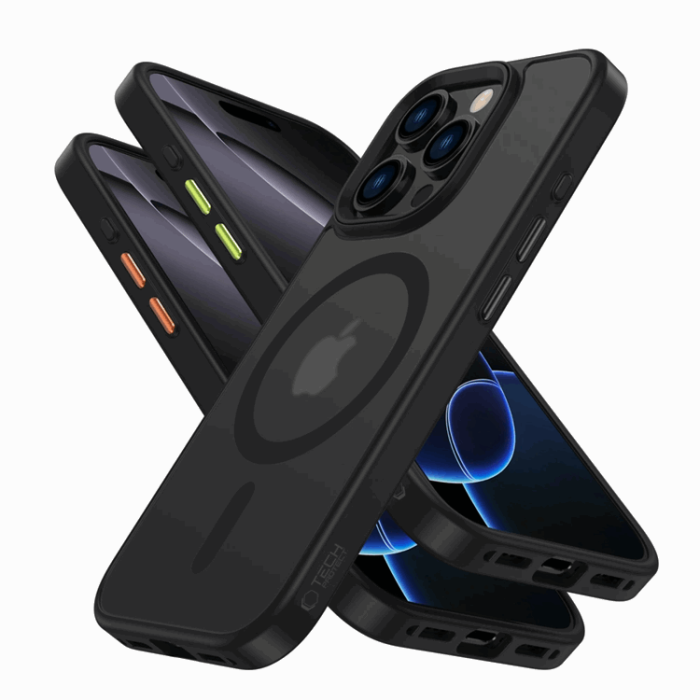 Tech-Protect - Tech-Protect iPhone 16 Pro Mobilskal Magmat XT 3-Set - Matt Svart