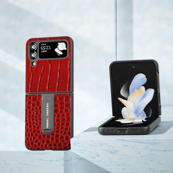 ABEEL - ABEEL Samsung Galaxy Z Flip4 5G Kickstand Plånboksfodral Röd