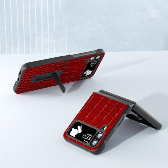 ABEEL - ABEEL Samsung Galaxy Z Flip4 5G Kickstand Plånboksfodral Röd