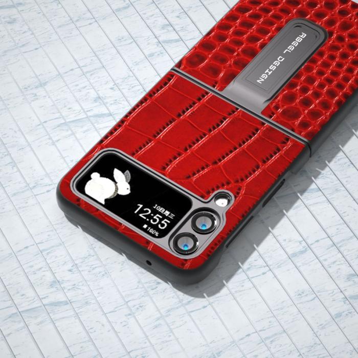 ABEEL - ABEEL Samsung Galaxy Z Flip4 5G Kickstand Plånboksfodral Röd