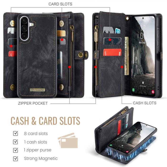Caseme - CASEME 008 Konstläder Plånboksfodral för Samsung Galaxy A17 5G/4G - Svart