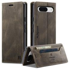AUTSPACE - AUTSPACE Google Pixel 8a Wallet Fodral KonstL&auml;der - Kaffe