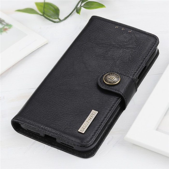 KHAZNEH - KHAZNEH Galaxy A24 4G Plånboksfodral Cowhide - Svart