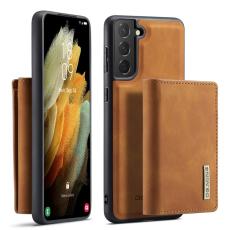 DG.MING - DG.MING 2 in 1 Magnetiskt Pl&aring;nboksfodral f&ouml;r Samsung S21+ - Brun
