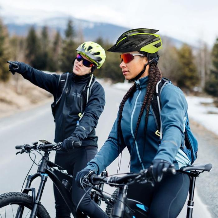 Wozinsky - Wozinsky MTB-Cykelhjälm med Avtagbart Visir och USB-Bakljus M - Svart/Gul