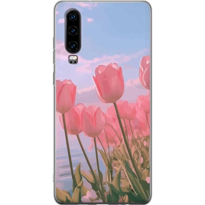 iSecrets - Mobilskal till Huawei P30 med Rosa Tulpaner