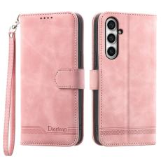 DIERFENG - DIERFENG DF-03 Samsung Galaxy S23 FE Pl&aring;nboksfodral Konstl&auml;der - Rosa