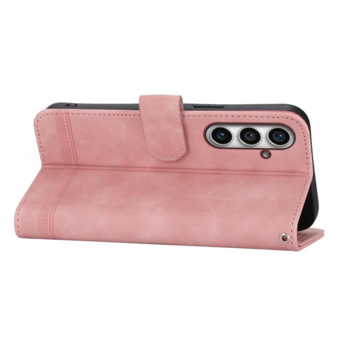 DIERFENG - DIERFENG DF-03 Samsung Galaxy S23 FE Plånboksfodral Konstläder - Rosa