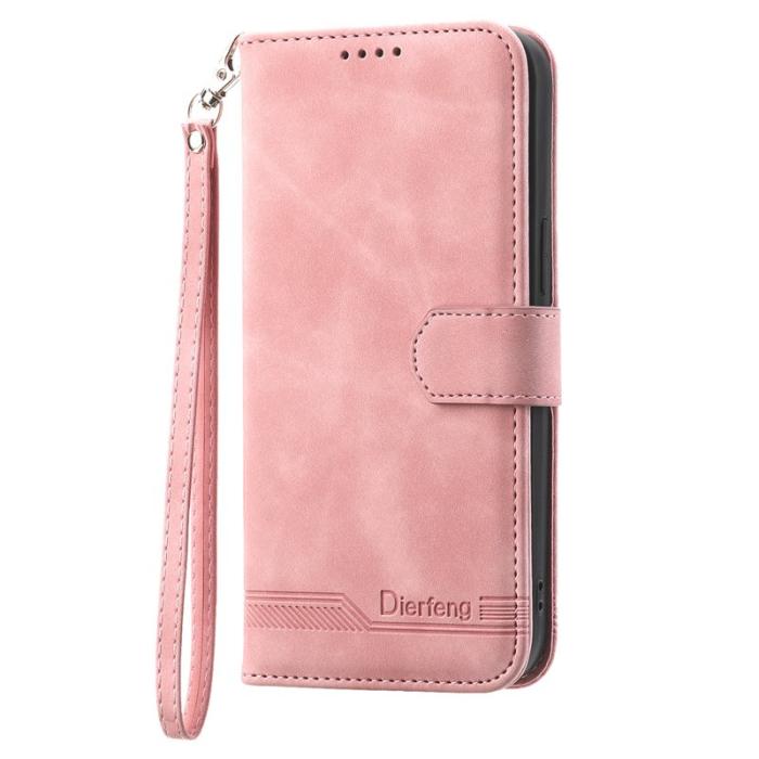 DIERFENG - DIERFENG DF-03 Samsung Galaxy S23 FE Plånboksfodral Konstläder - Rosa