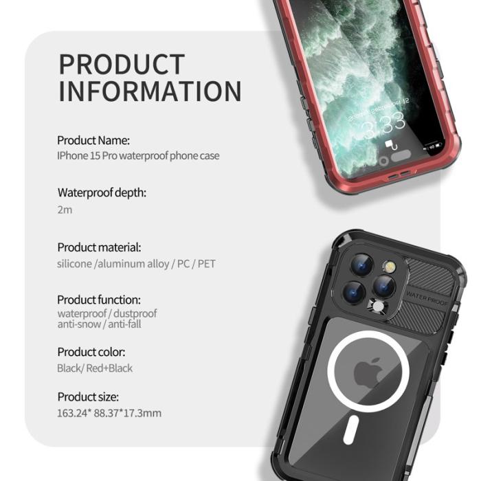 SHELLBOX - SHELLBOX M Series Mobilskal till iPhone 15 Pro Vattentät Röd