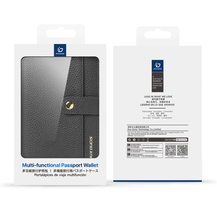 Dux Ducis - Dux Ducis Passhållare Plånbok RFID Multikort PU-Läder - Ljusgrå
