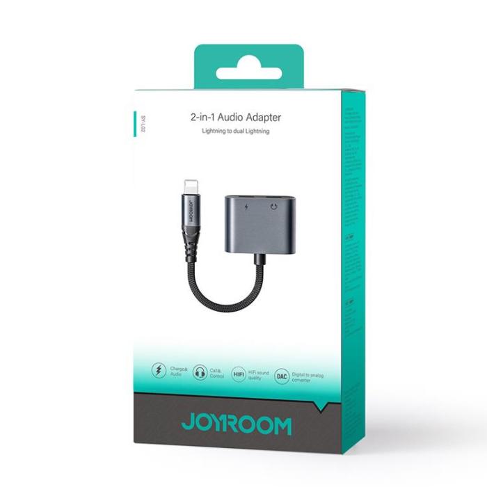 Joyroom - Joyroom 2in1 Lightning Till 2x Lightning DAC Adapter - Svart