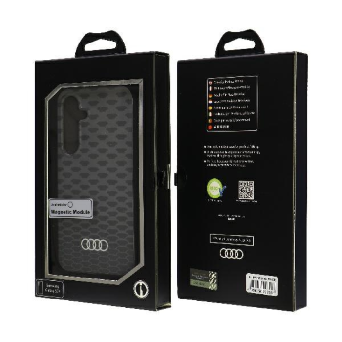 Audi - Audi Galaxy S24 Mobilskal Magsafe Stitching Pattern - Svart
