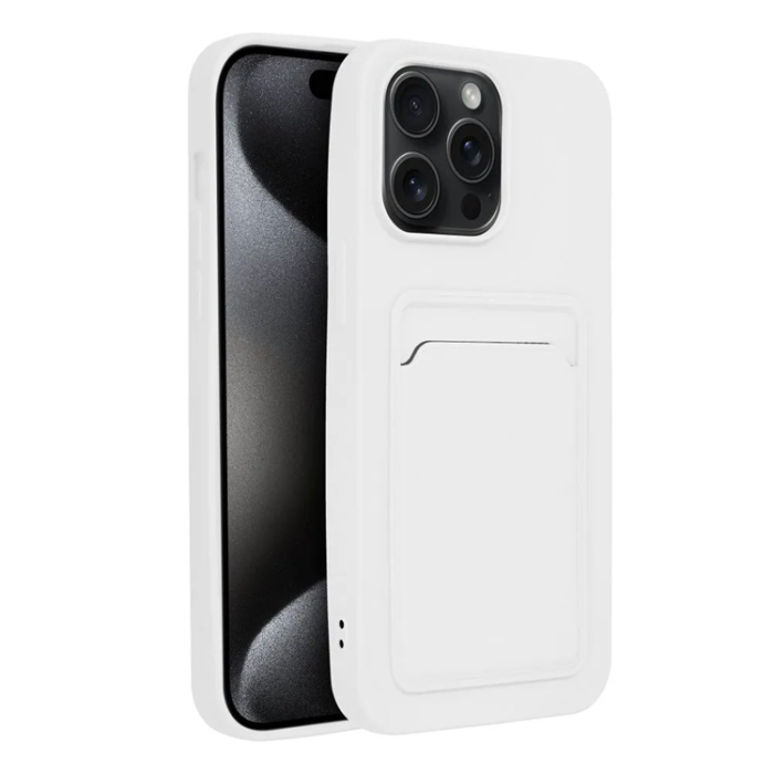 OEM - iPhone 15 Pro Mobilskal Korthållare - Vit