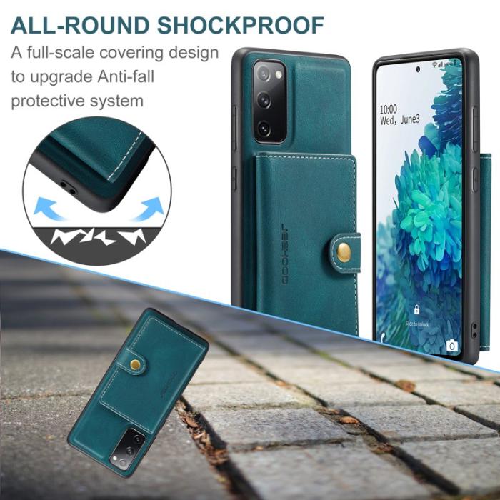JEEHOOD - JEEHOOD Mobilskal till Samsung Galaxy S20 FE 2022 Äkta Läder - Blå