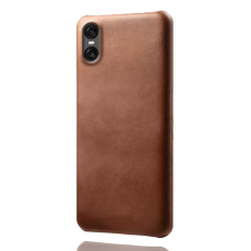 A-One Brand - Sony Xperia 10 VII Mobilskal Calfskin Texture PU-Läder - Brun