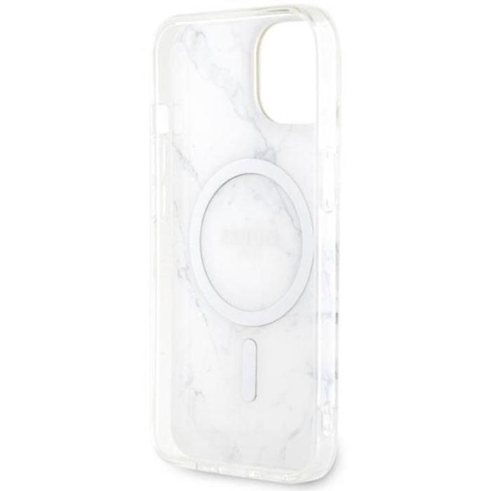 Guess - Guess iPhone 14 Plus Mobilskal MagSafe Marble - Vit