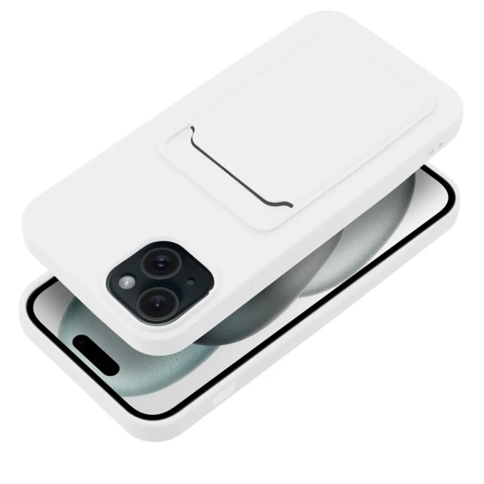 OEM - iPhone 15 Mobilskal Korthållare - Vit