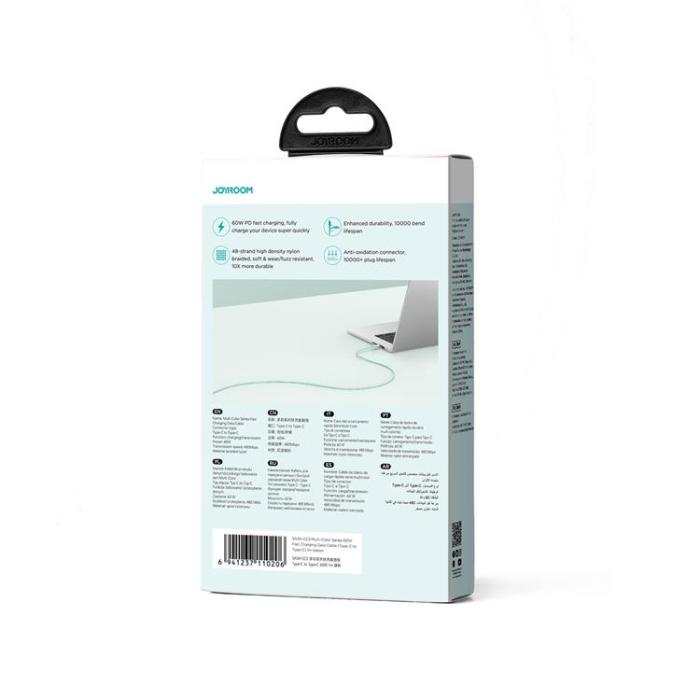 Joyroom - Joyroom USB-C till USB-C kabel 60W 1m Multi-Color - Grön