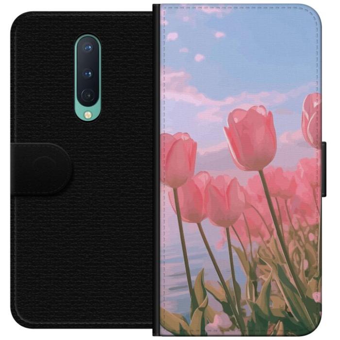 iSecrets - Plånboksfodral till OnePlus 8 med Rosa Tulpaner