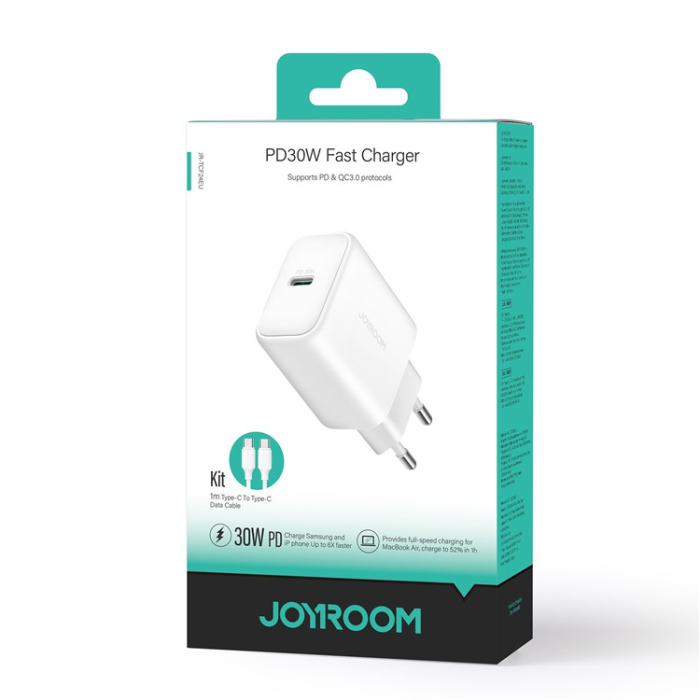 Joyroom - JOYROOM Snabbladdare 30W USB-C med USB-C Kabel 1m JR-TCF24 EU