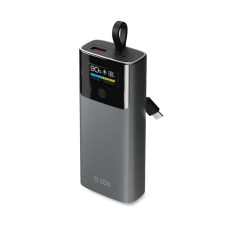 SBS - SBS Powerbank 10000mAh 20W PD Och USB-C Kabel med LCD - Grå