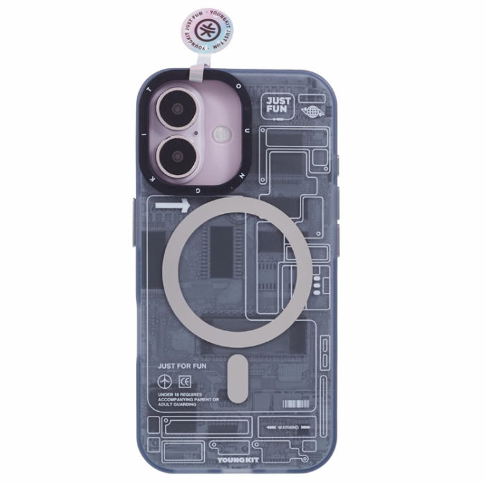 A-One Brand - Youngkit iPhone 16 Mobilskal Magafe IMD Pattern - Svart