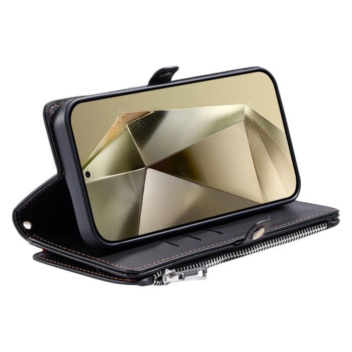 OEM - Samsung Galaxy S26 Plånboksfodral TPU + Konstläder - Svart