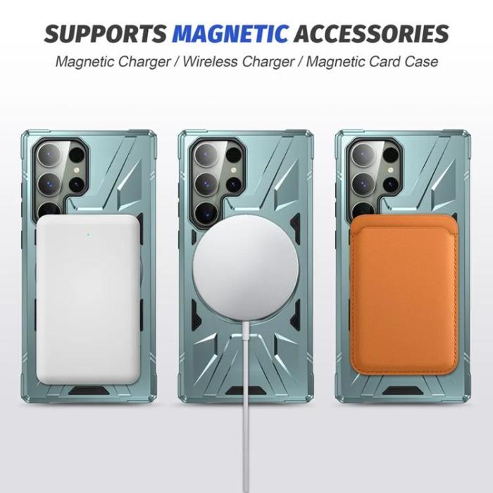 Taltech - Galaxy S24 Ultra Mobilskal Magsafe Kickstand - Grön