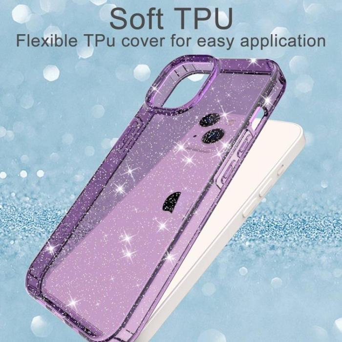 A-One Brand - iPhone 14 Plus Skal Glitter Powder - Transparent Lila