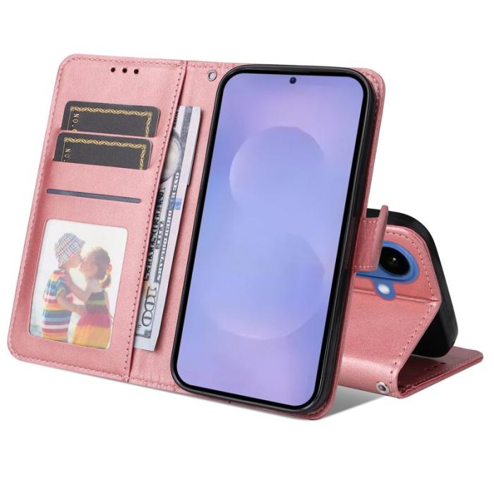 OEM - Samsung Galaxy S26 Plus Plånboksfodral Konstläder Folio Flip - Rosa