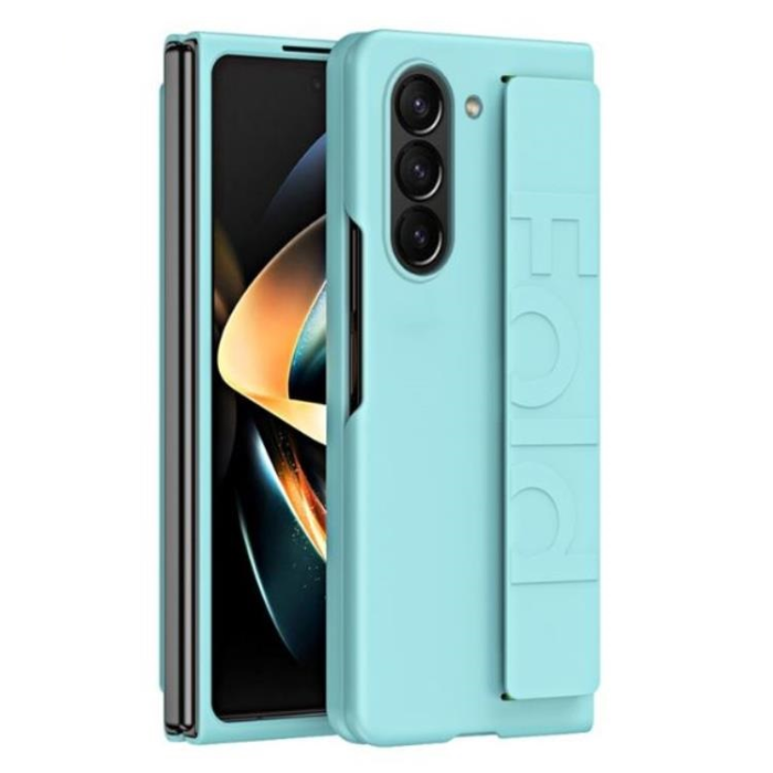 A-One Brand - Galaxy Z Fold 5 Mobilskal Wrist Strap - Cyan