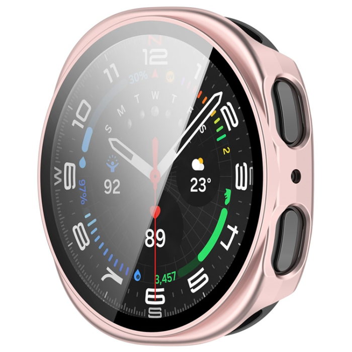 A-One Brand - Galaxy Watch 8 (44mm) Skal PC med Härdat Glas - Matt Rosa