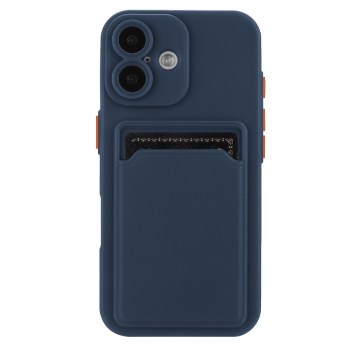 A-One Brand - iPhone 16 Plus Mobilskal Korthållare TPU - Marinblå