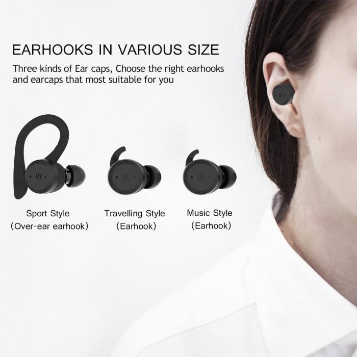 Boom of Sweden - BooM Bluetooth 5.0 TWS Vattentäta Sporthörlurar - Svart