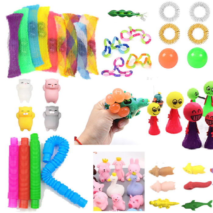 UTGATT5 - 100 Pack Fidget Toy Set Pop it Sensory Toy för Vuxna & Barn