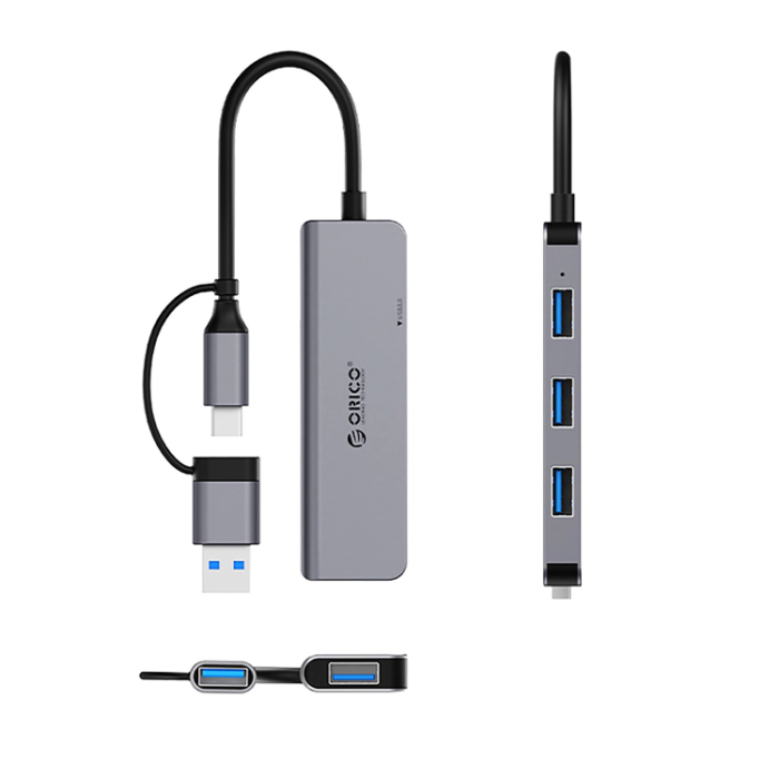 ORICO - Orico Hubb 3xUSB-A 2.0 1xUSB-A 3.0 - Grå