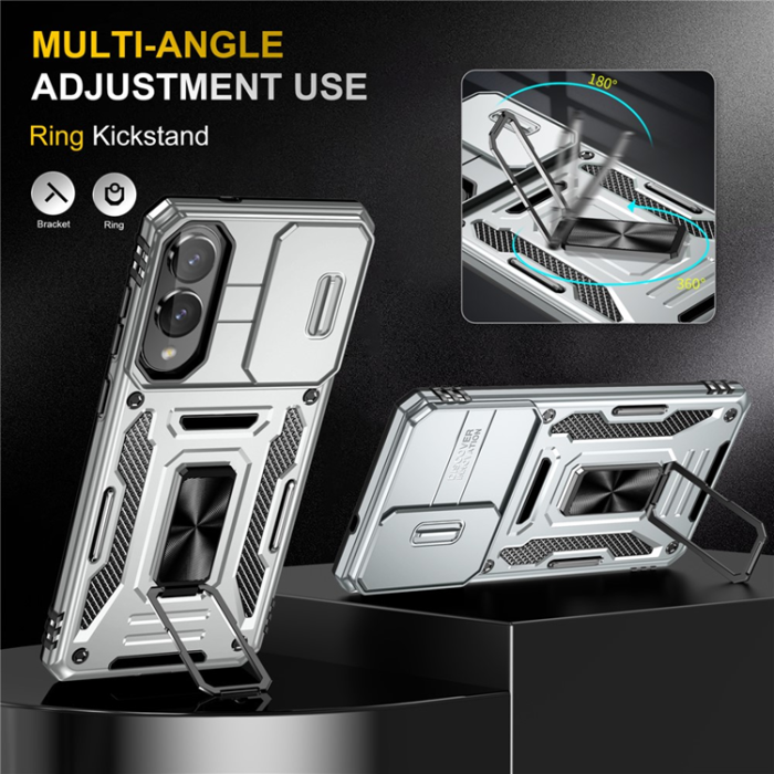 A-One Brand - Galaxy S25 Edge Mobilskal Kickstand Slide - Grå
