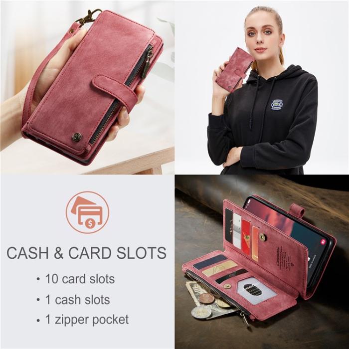 Caseme - CASEME Galaxy A24 4G Plånboksfodral C30 Zipper - Röd