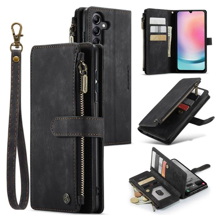 Caseme - CASEME Galaxy A24 4G Plånboksfodral C30 Zipper - Svart