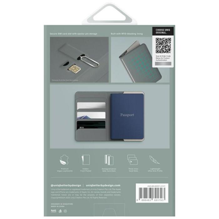 UNIQ - UNIQ Passhållare Plånbok RFID Belmont - Grön Ivory
