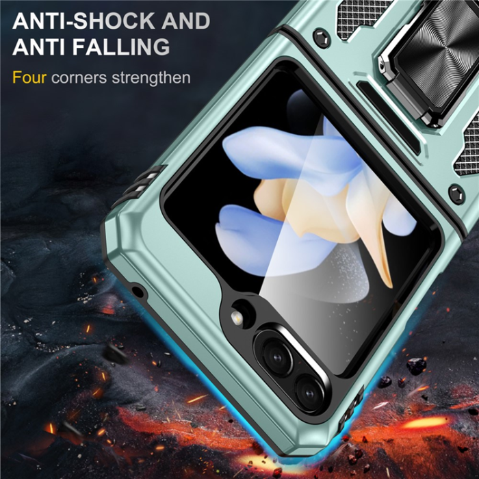 A-One Brand - Galaxy Z Flip7 FE/Z Flip6 Mobilskal Armor Kickstand - Grön
