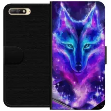 Gustaf - Pl&aring;nboksfodral till Huawei Y6 (2018) med Neon Varg