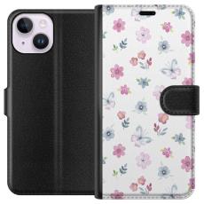 iSecrets - Plånboksfodral till Apple iPhone 14 med Blommor och fjärillar